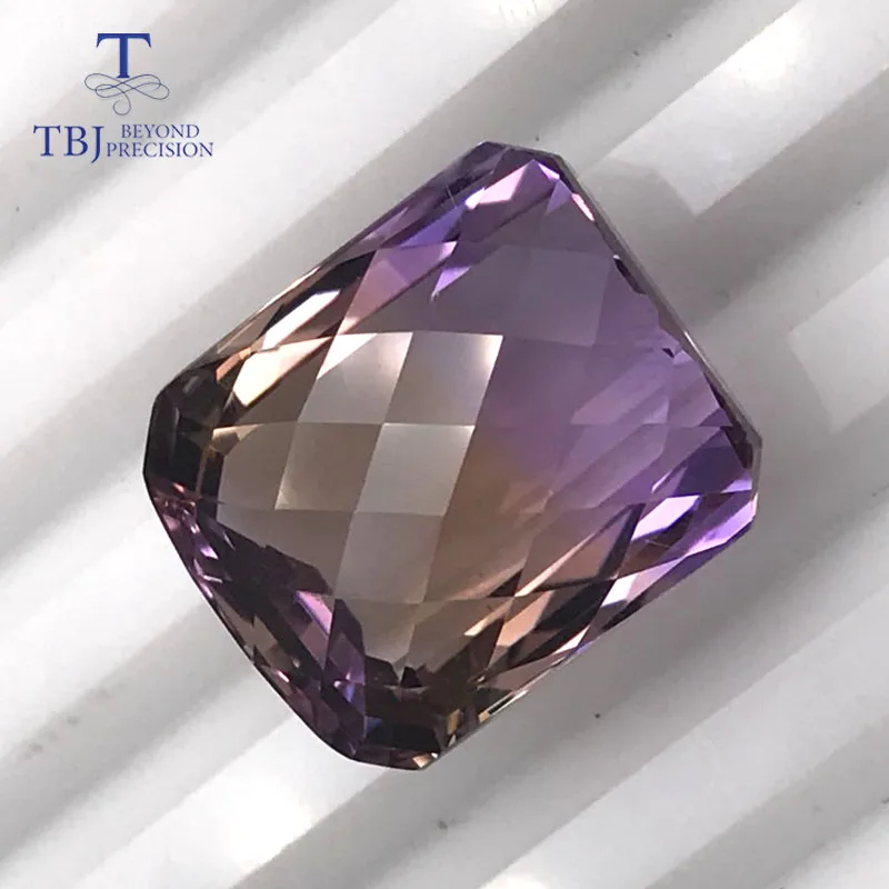 

TBJ ,Natural 22.25ct checkerboard cutting two color ametrine loose gemstones for gold and silver jewelry making DIY