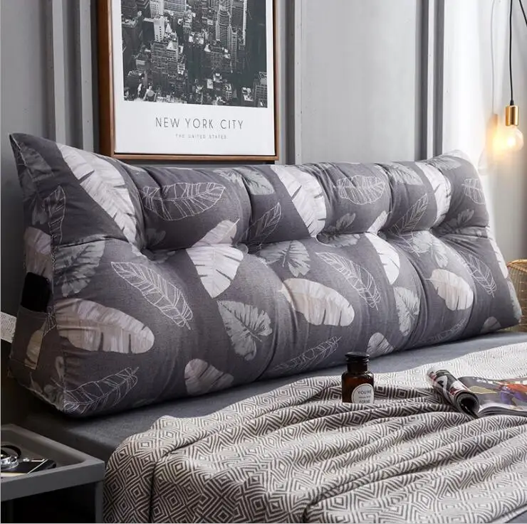 color5 New 50x150cm Printed Cotton Wedge Pillow for Bed Backrest Cushion Washable large Waist Support Cushion Home Decor Bedside Pillow - Цвет: color5