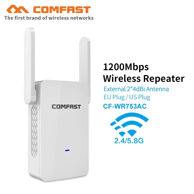 COMFAST CF WR753AC 5 ГГц 1200 Мбит/с двухдиапазонный Wi Fi ретранслятор двойная антенна