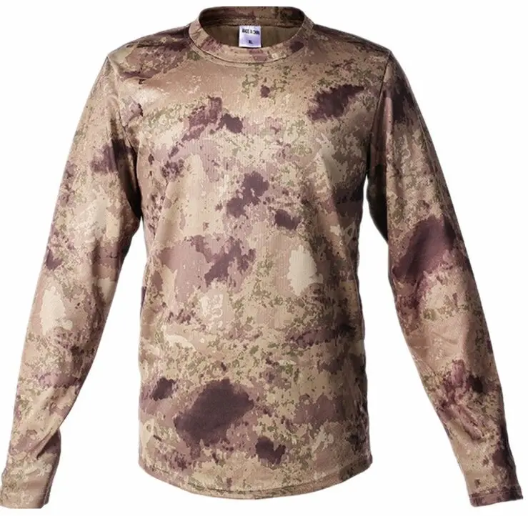 ATACS Camo Мужская футболка с длинными рукавами на весну и осень, бионический камуфляж, тактические топы, охотничьи скалолазание, быстросохнущая дышащая одежда - Цвет: ATACS Camo