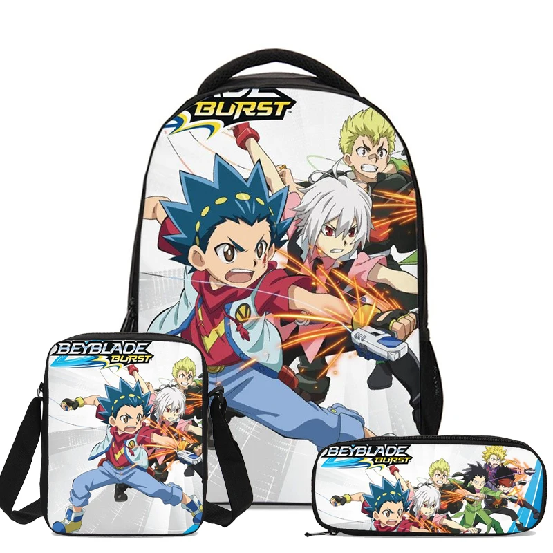 Рюкзак Beyblade Burst с 3D принтом для студентов 3 шт./компл. мужские повседневные сумки