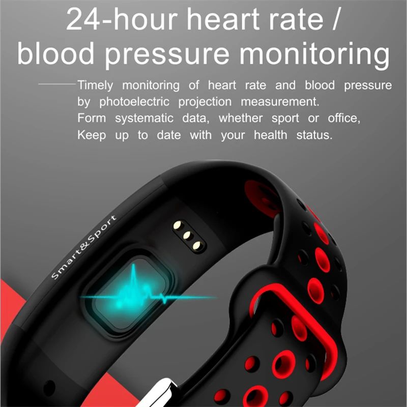 Smart Watch Q6S Bluetooth sleep heart rate monitoring clock IP68 waterproof Fitness Tracker smart Bracelet for Android IOS phone | Наручные