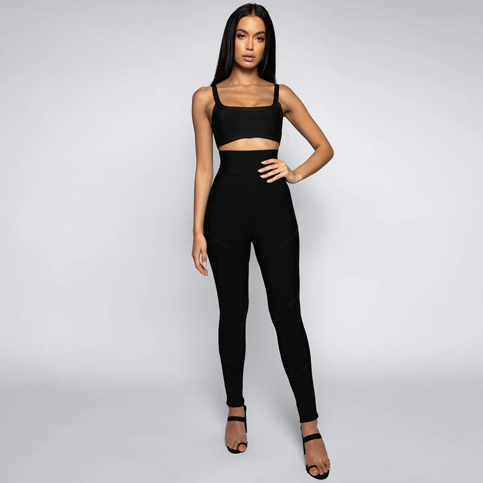 Женский бандажный комбинезон на бретельках 2 шт. | Женская одежда