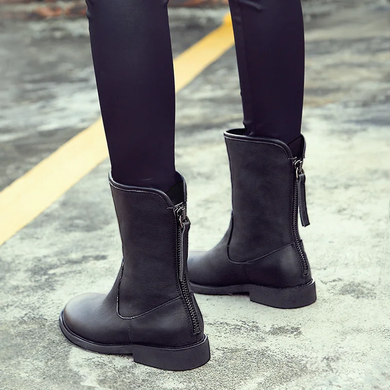 MYCOLEN Brand New Genuine Cow Leather Women'S Shoes Woman Comfort Boots Minimalist Design Leisure Winter Women | Обувь