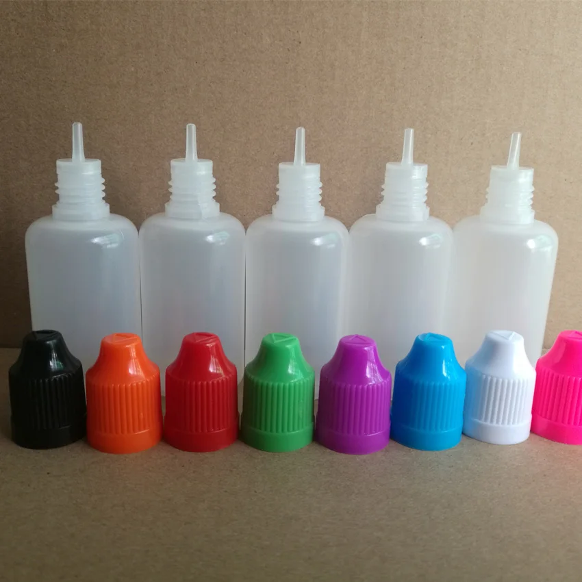 30ml Empty E Liquid Bottle PE Plastic Dropper Bottles With Childproof Cap and Long Fine Tips for juice Nail Gel 100pcs/lot | Красота и