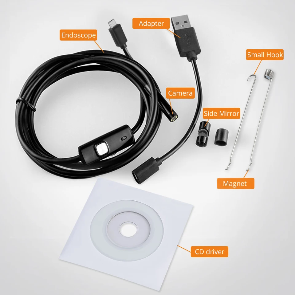 Кабель USB для объектива Partol 1 м 2 5 7 мм водонепроницаемая камера эндоскоп бороскоп