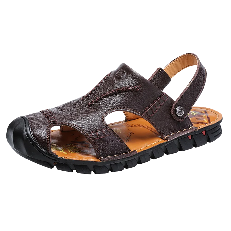 Мужские сандалии из натуральной кожи быстросохнущие для улицы | Спорт и