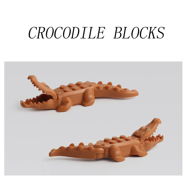 Mini Bricks Animal Crocodile Shark Figures Model Compatible With Legoingly Building Block Accessory Handmade Toys Children | Игрушки и