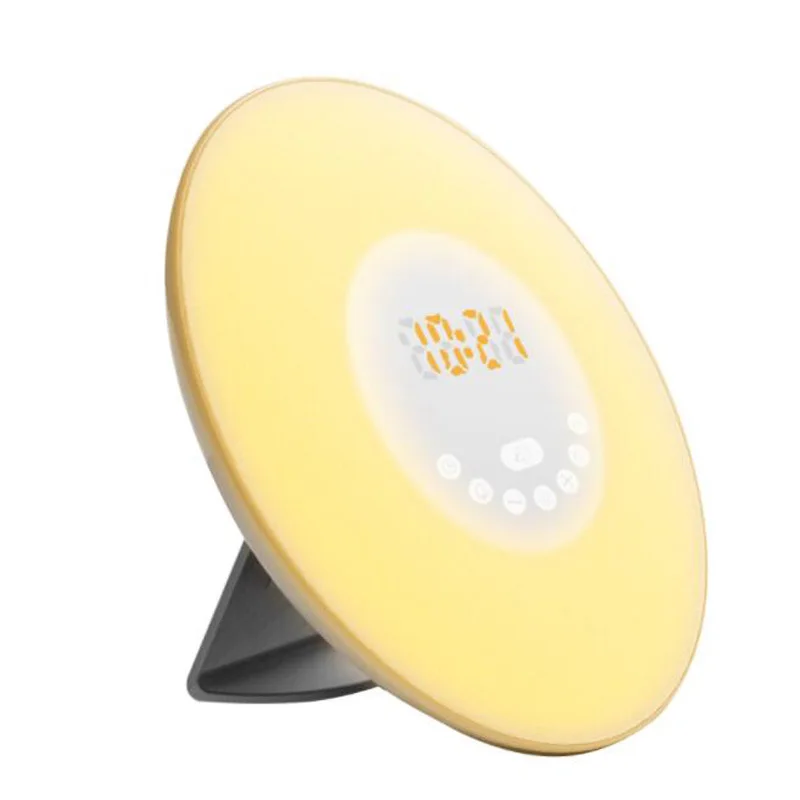 Digital LED Time Display FM Radio Touch Sensor Brightness Wake-up Alarm Clock Light Sunrise Simulation Morning | Дом и сад