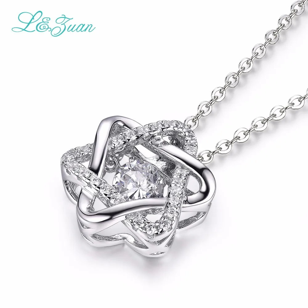 Я и Цзуань натуральный циркон Серебряные ожерелья Мода шесть ость звезда Смарт