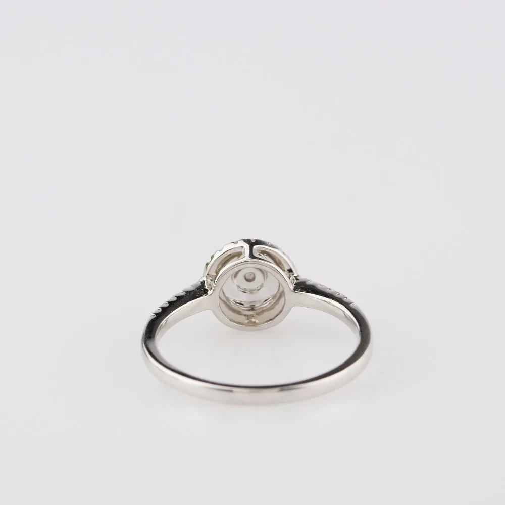 LASAMERO круглая форма 0.07CT натуральный Изумрудный драгоценный камень Halo алмазные