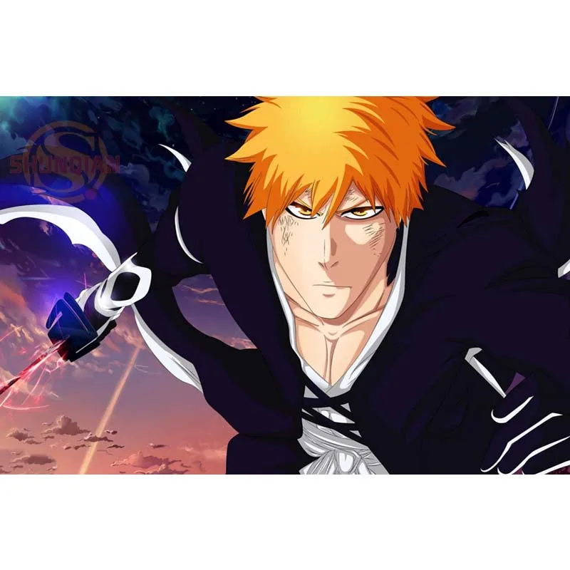 P0292 полая Ichigo аниме отбеливатель плакат на заказ холст плакат искусство отделочная ткань для дома ткань стены плакат печать шелковая ткань
