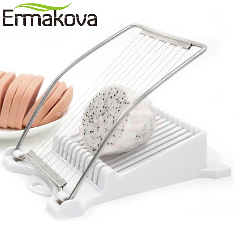 ERMAKOVA ломтерезка для мяса со спамом из нержавеющей стали, Ломтерезка для яиц, бананов, питая, киви, машина для резки овощей, фруктов, Ломтерезка