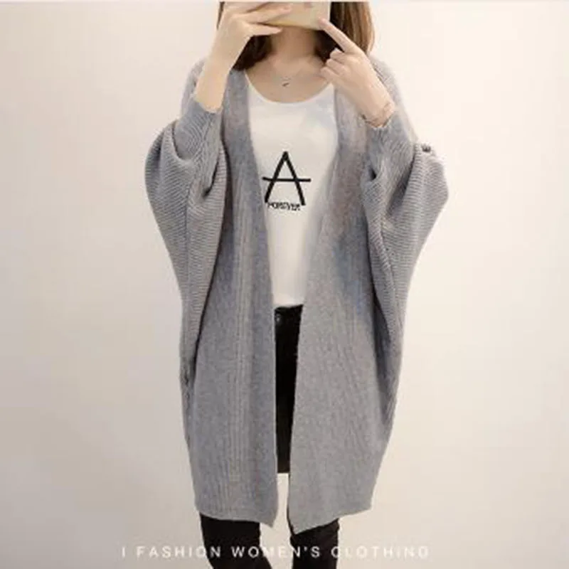 2017 Fashion Sweater autumn winter loose full sleeve Christmas sweater women solid color casual Cardigans Knitted |