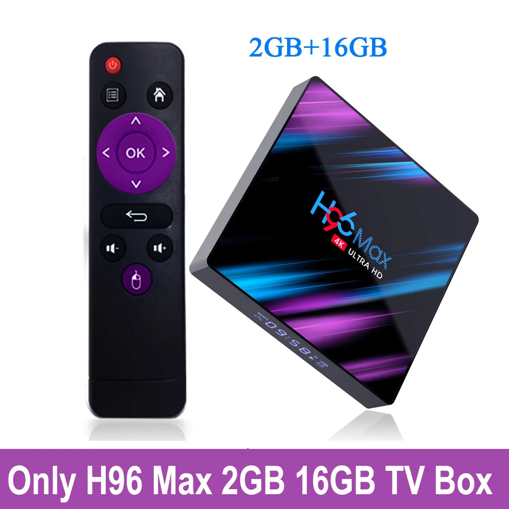 H96 Max Smart Android 9,0 tv Box светодиодный дисплей RK3318 Четырехъядерный 4K 4GB+ 32 GB/64 GB 2,4G/5G WiFi H.265 VP9 BT4.0 HD UHD медиаплеер - Цвет: Only 2GB 16GB