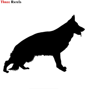 Наклейки Three Ratels LBH183 #15x10,7 см, модель немецкой овчарки, смешные Стикеры, стильные съемные наклейки