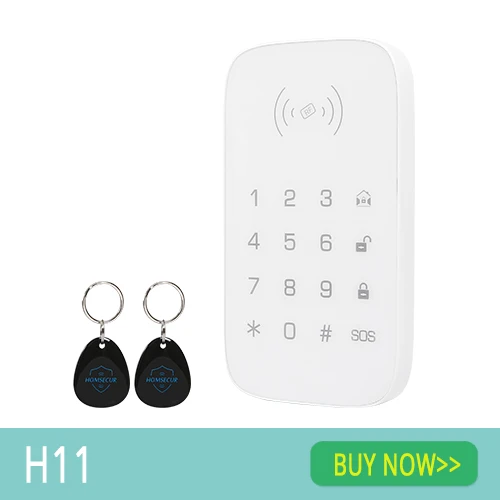HOMSECUR DIY GSM сигнализация для домашней безопасности(панель сигнализации LA01, датчик движения PIR, датчик дыма, вспышка стробоскоп сирена и т. д. опционально - Цвет: H11