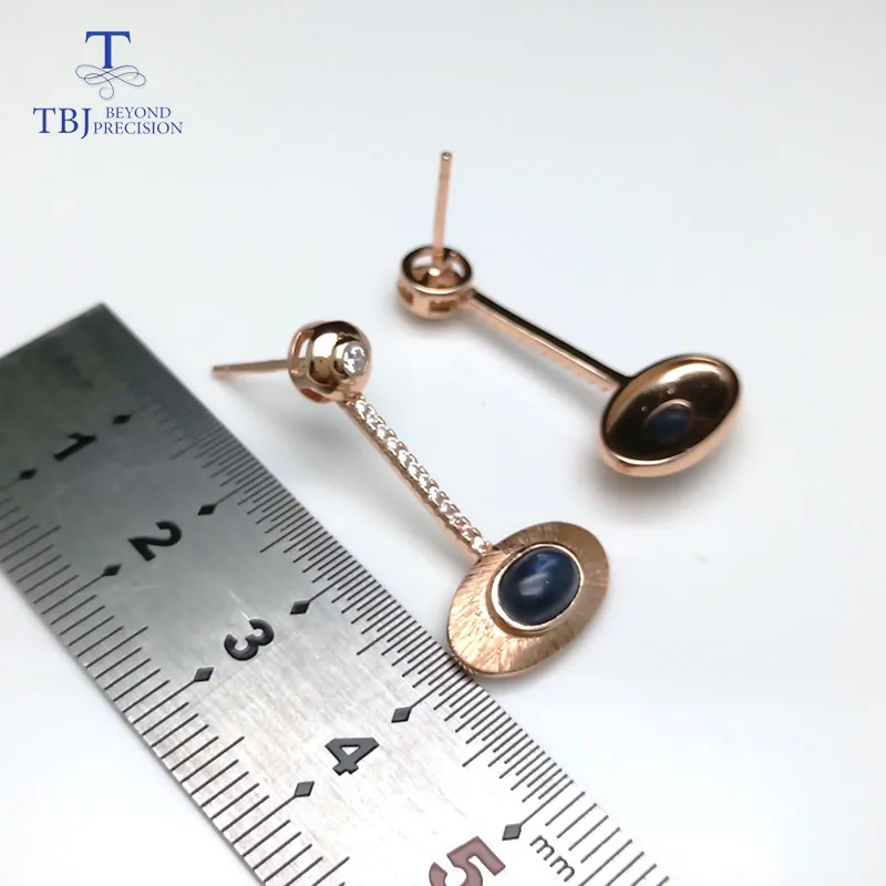 TBJ новый дизайн натуральный сапфир серьги в реальном 925 пробы драгоценности из