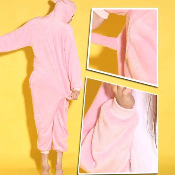 Wholesale Cartoon Animal Pink Pig Onesies Onesie Pajamas Jumpsuit Hoodies Sleepwear for Adults Halloween |