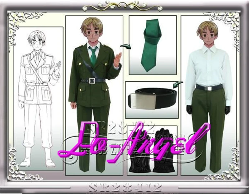 Аниме APH Axis Powers Hetalia английская Военная Униформа полный комплект косплей Хэллоуин