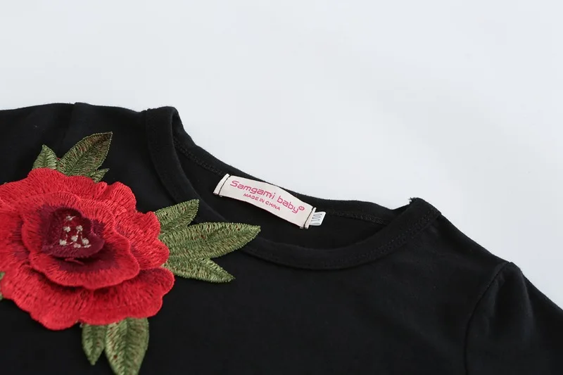 Платье для девочек весна 2019 новая одежда платье с принтом розы детское короткими