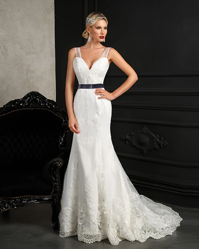 Vestidos de Novia/свадебное платье с v образным вырезом и открытыми плечами Роскошное