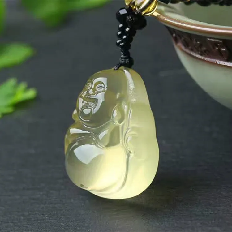 Opening The Light Natural Citrine Will Belly Maitreya Buddha Pendant Recruit Peach Blossom Wang Marriage Ornaments Gift | Украшения и