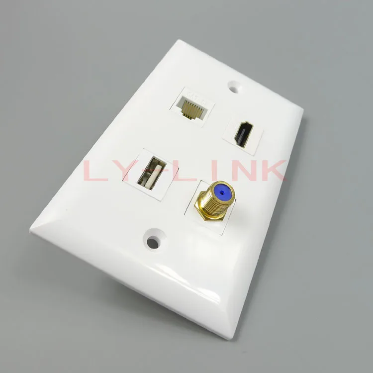 Настенная пластина 120 типа hdmi usb RJ45 F TV с гнездом на гнездо 114X70 мм|wall plate hdmi|wall platehdmi