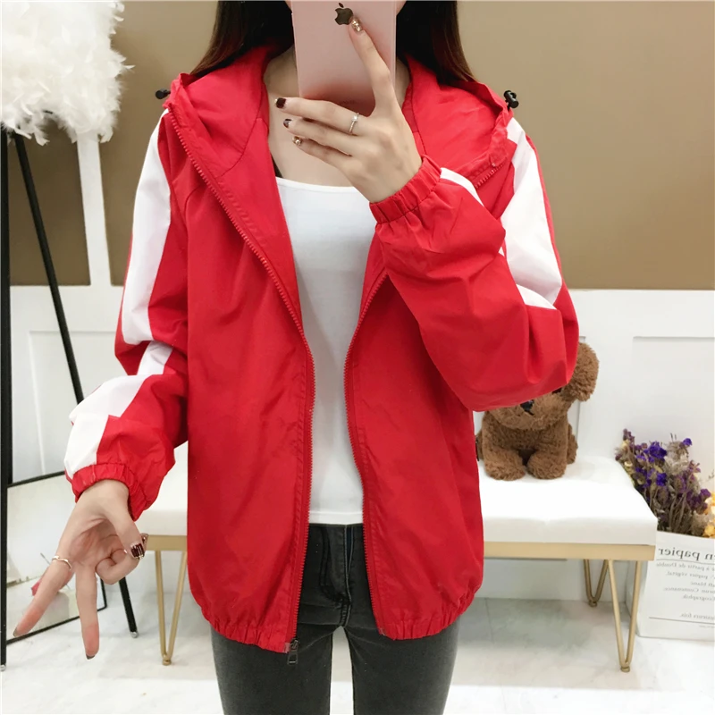 UHYTGF Women Hooded clothes 2019 Korean version of the loose Plus size top women jackets spring autumn Couple casual X24 | Женская