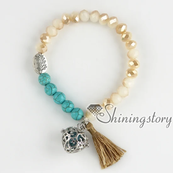 Браслет с бусинами и кисточками браслет диффузором Женская буддийская молитва |