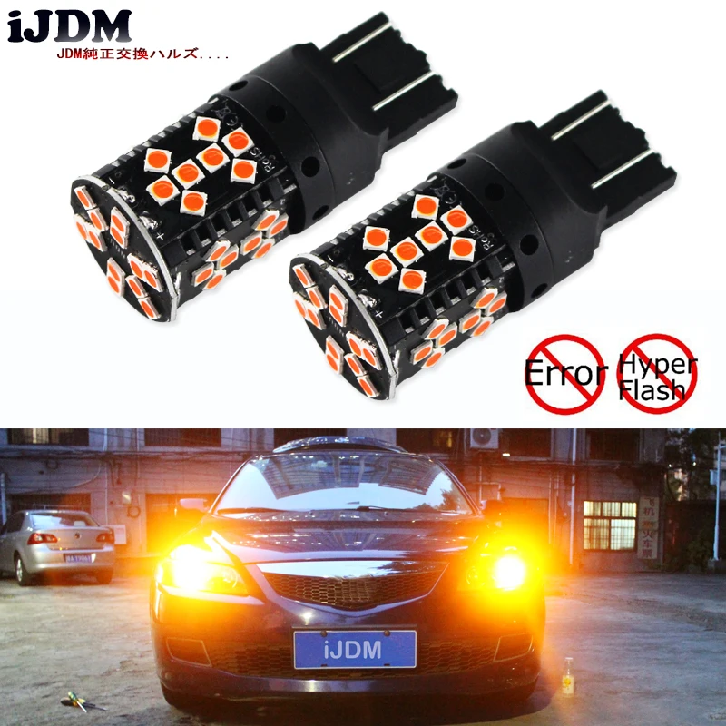 Светодиодный фонарь iJDM Canbus 7443 без Hyper Flash 21 Вт желтый T20 992A W21/5 светодиодный для