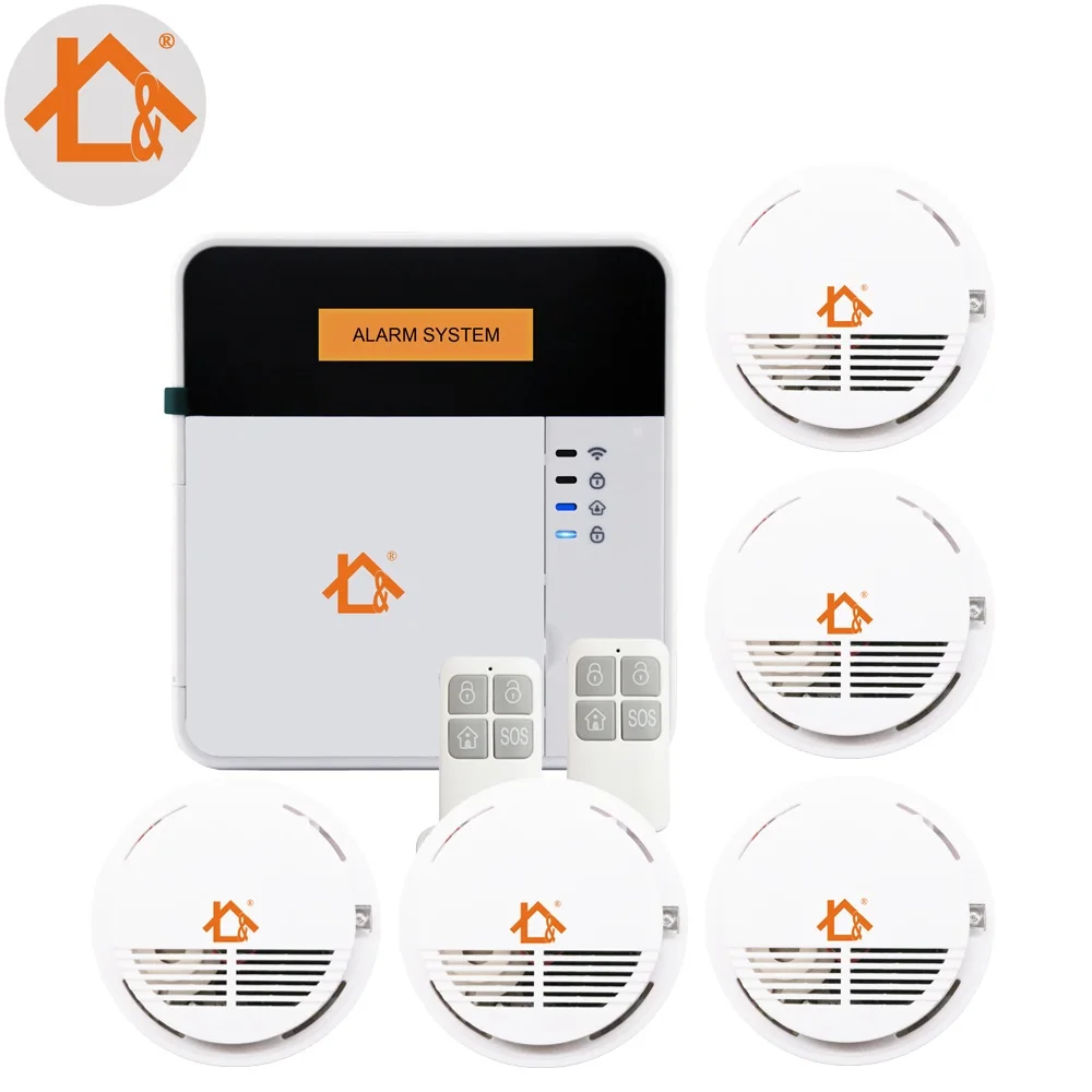 Проводная и Беспроводная GSM SMS пожарная дымовая сигнализация X6|system|system alarmsystem alarm