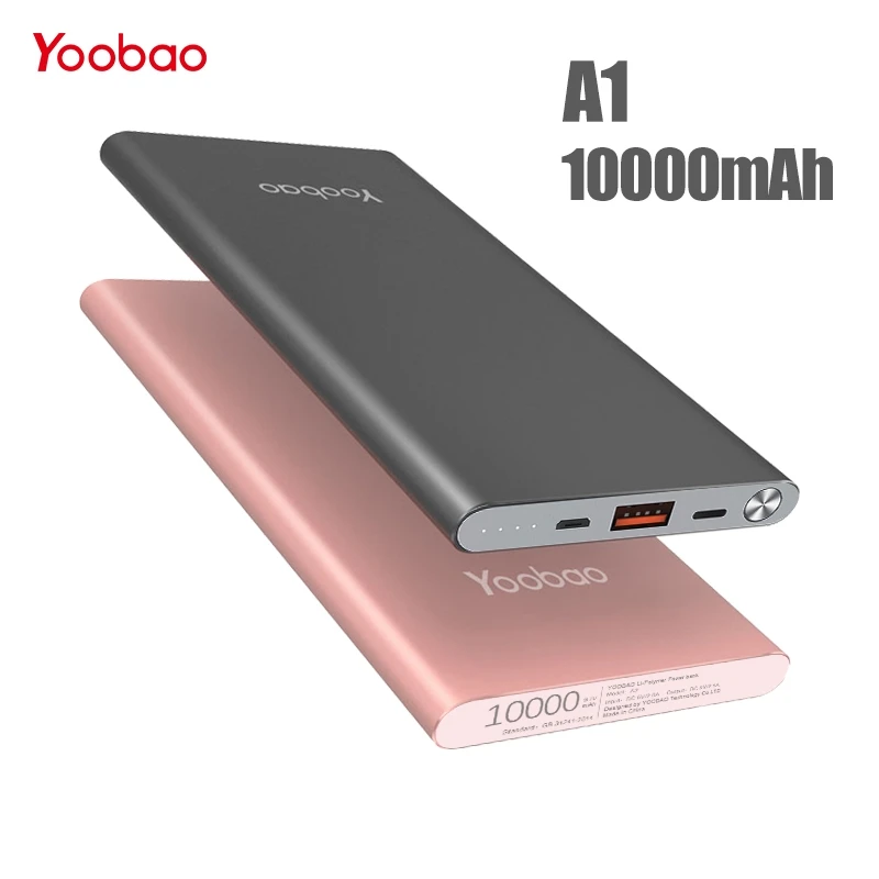 Yoobao A1 внешний аккумулятор 10000 мА/ч быстрая зарядка портативное зарядное