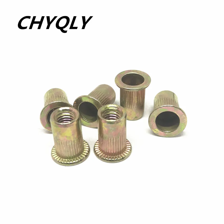50pcs M3 M4 M5 M6 M8 M10 M12 Metric Threaded Carbon Steel Rivet Nut Rivnut Inserts Furniture Nut