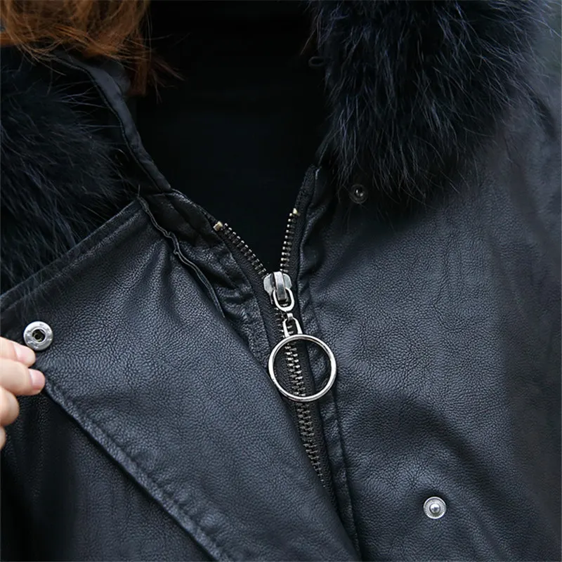 2019 зимняя кожаная куртка для женщин пальто плюс размеры новый натуральный