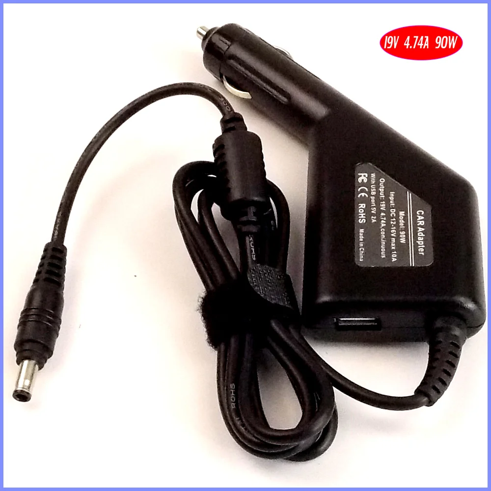 19V 4.74A 90W ноутбук автомобильный DC адаптер зарядное устройство + USB (5V 2A) для Samsung RV413