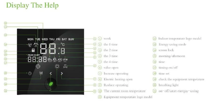HL2028DB2 Wi Fi с сенсорным экраном ЖК дисплей термостат для 2 трубы фанкойлы и 3