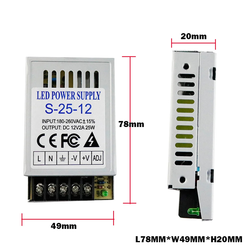 Питание DC12V 2A 25 Вт светильник ing трансформатор AC180 260V для светодиодный драйвер