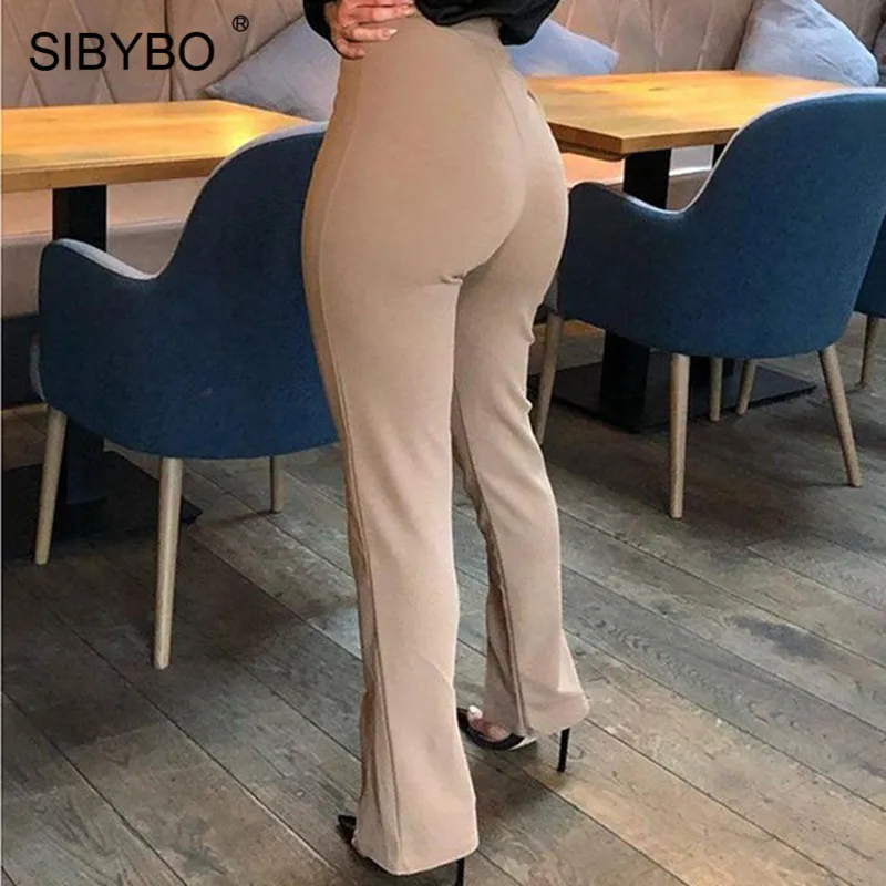 Sibybo/летние женские брюки с высокой талией, модные сексуальные брюки-карандаш с эластичной талией, однотонные повседневные женские брюки