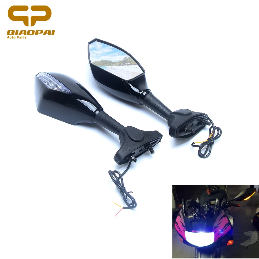 

2PCS Universal Motorcycle Rearview Mirror LED Turn Signal ABS Refit Side Mirror Lamp For Honda Suzuki Kawaski Yamaha Accessories