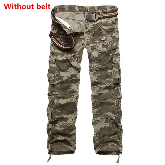 shui lang Camouflage Facecozy Для мужчин тактический военный Рыбалка прочный Пеший Туризм брюки мужские на открытом воздухе мульти-карманы Ветрозащитный Кемпинг походы брюки карго - Цвет: shui lang Camouflage