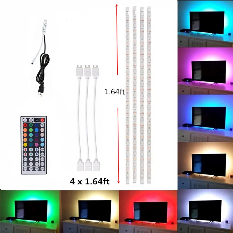 Светодиодная лента 5050 RGB 5 в USB многоцветный гибкий пульт дистанционного