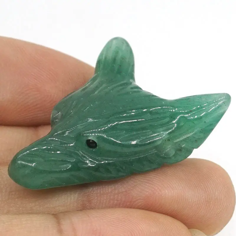 Подвеска в виде волчьей головы 1 4 дюйма подвеска зеленого авантюрина модное