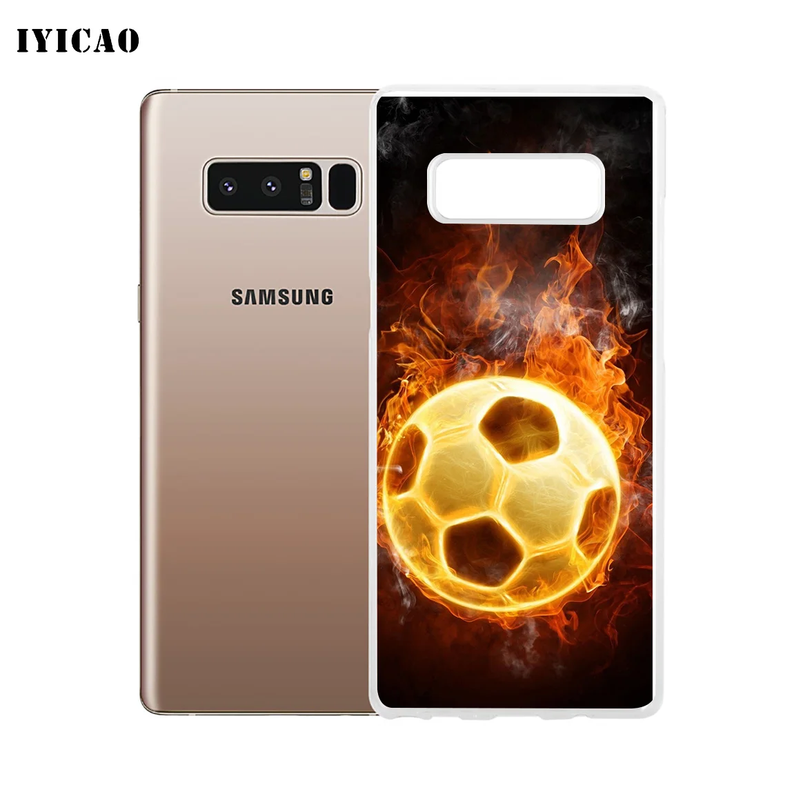 IYICAO Fire Football sky moon Мягкий силиконовый чехол для телефона Samsung A5 A6 Plus A7 A8 A9 J3 J5 J7 Note 8 9