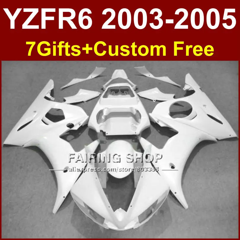 

TOP white Custom fairing parts R6 for YAMAHA r6 Motorcycle fairings sets 03 04 05 YZF R6 2003 2004 2005 fairing kits SU7D