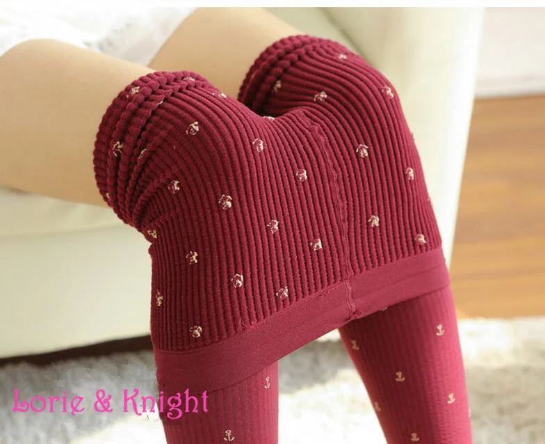 Японские Колготки с рисунком якоря сезон зима-осень плотные теплые тонкие