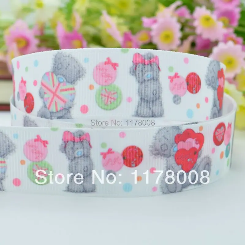 50Y DUWES 7/8 &quot22 мм Тедди мультфильм печатных grosgrain ленты hairbow DIY ручной работы одежда
