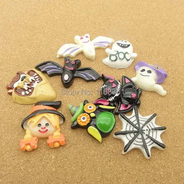 5 шт./Лот резиновые плоские наклейки для Хэллоуина летучая мышь Сова паук призрак