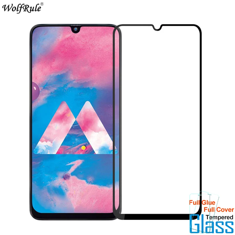 

2Pcs For Glass Samsung Galaxy M30 Screen Protector Full Glue Cover Tempered Glass For Samsung Galaxy M30 Glass Phone Film 6.4''
