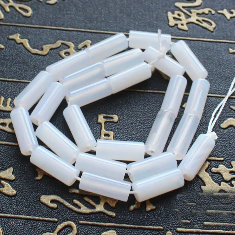 Бусины Из Натурального белого агата 6 х16 мм 15 дюймов/26 шт.|loose beads|bead wholesalewholesale beads |